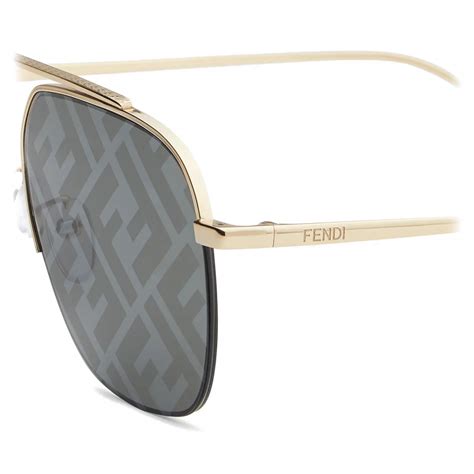 Occhiali aviator Fendi Travel in Oro 